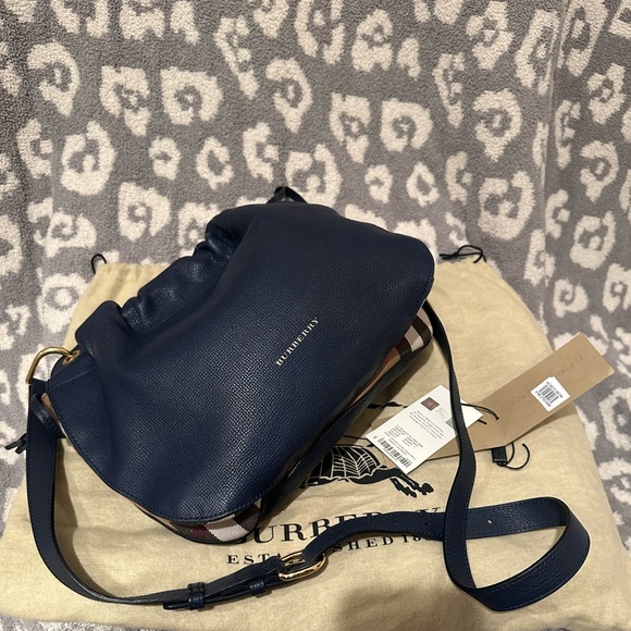 Authentic Burberry Small Bingley Derby House Check Crossbody in Blue 😍 New 😍 - Picture 12 of 17